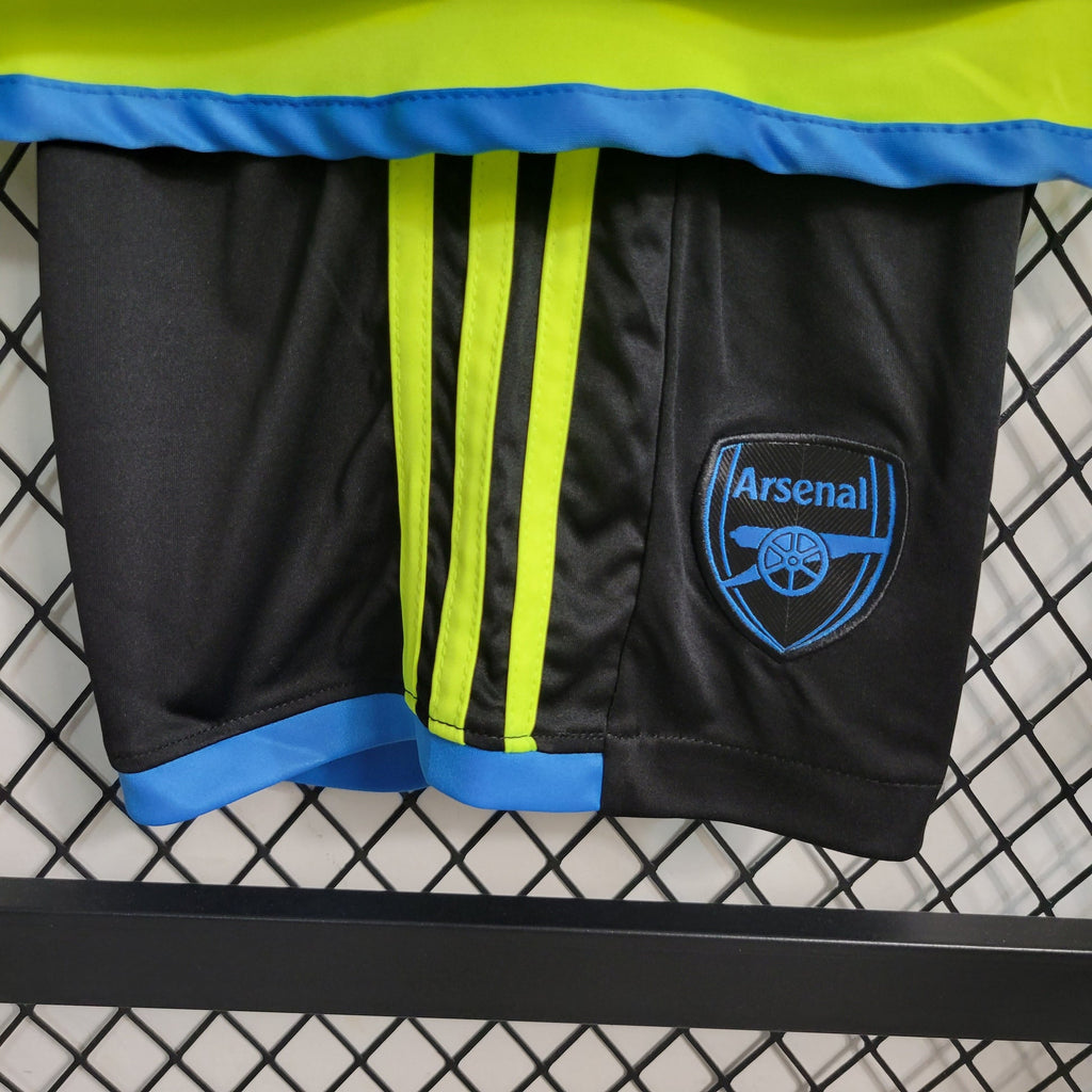 Arsenal Kids Third Kit 2024/25 – Neon Shock Edition