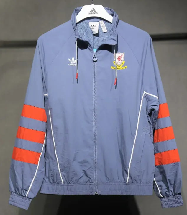 Liverpool 2024/2025 windbreaker coat retro styles grey